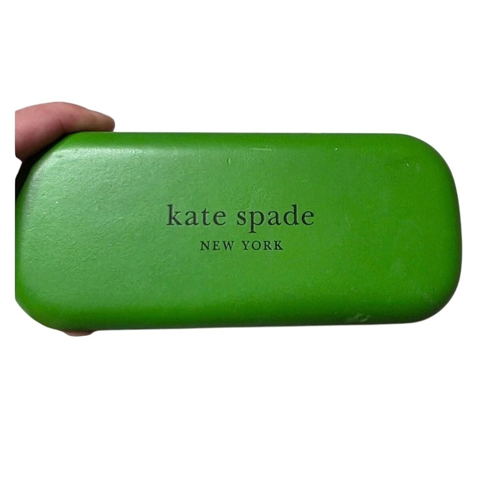 Kate Spade New York Green and Brown‎ Hard Shell Eyeglass Case So Happy To See Z2